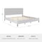 Martha Stewart Britta King Upholstered Platform Bed w/Rounded Headboard, Piped Detailing/Cushioned Siderails, Gray TW-3WDB01-K-GY-MS - alternate 4